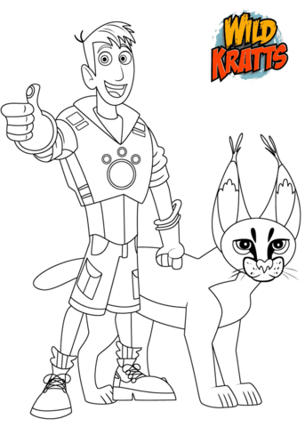 Martin Krat And Caracal Coloring Page